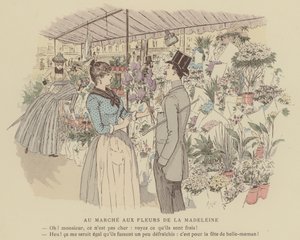 Illustration til Paris Brillant (farve litografi) af Maurice Charles Mathieu Bonvoisin