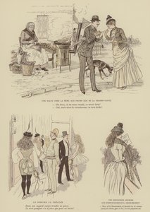 Illustration til Paris Brillant (farve litho) af Maurice Charles Mathieu Bonvoisin
