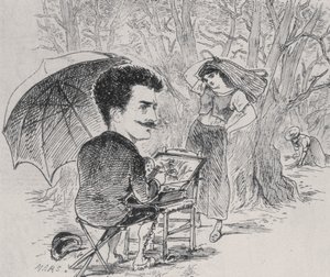 Rops maler sine olivenplukkere, 1877 af Maurice Charles Mathieu Bonvoisin