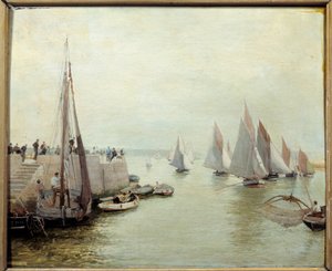 Fiskeriets tilbagevenden i 1880. Maleri af Courant Maurice (1847-1925) af Maurice Courant