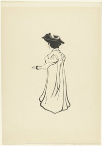 Stående kvinde med hat og strakt arm Etude pour un portrait (original titel) L