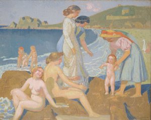 Badende på Perros Guirec af Maurice Denis
