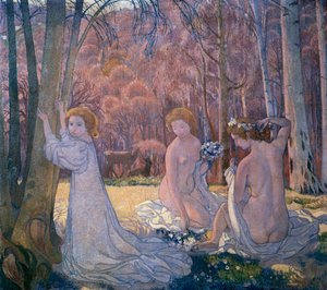 Figurer i Spring Landscape Sacred Grove, 1897 af Maurice Denis