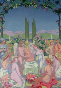 I gudernes nærvær giver Jupiter udødelighed til psyken og fejrer sit ægteskab med Amor, 1908 af Maurice Denis
