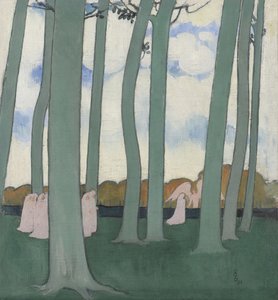 Landskab med grønne træer eller bøgetræer i Kerduel, 1893. af Maurice Denis