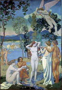 Historien om Psyche (Panel 1: Eros ramt af Psyches skønhed). Maleri af Maurice Denis (1870-1943) af Maurice Denis