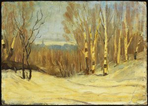 Vinter nær Montreal, omkring 1896 (olie på pap)