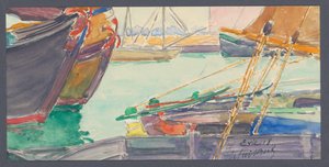 Skibe i en kanal af Maurice Guilbert