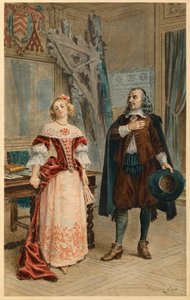 Corneille skriver Pulcherie (illustration) af Maurice Leloir