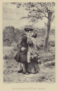 Madame de Larnages erklæring (gravering) af Maurice Leloir