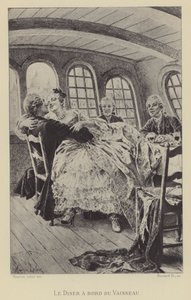Middag om bord på skibet (dybtryk) af Maurice Leloir