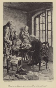 Skakspil med prinsen af Conti (dybtryk) af Maurice Leloir