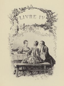 Illustration til bog IV af Jean-Jacques Rousseaus bekendelser (gravering) af Maurice Leloir