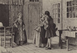 Illustration til bog V af Confessions of Jean-Jacques Rousseau (gravering) af Maurice Leloir