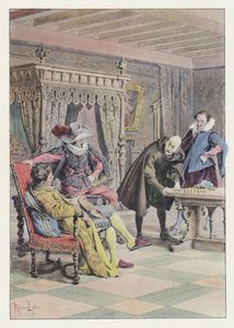Illustration til Gil Blas (farve litho) af Maurice Leloir