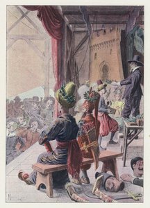Illustration til Gil Blas (farve litho) af Maurice Leloir