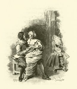 Illustration til De tre musketerer (gravering) af Maurice Leloir