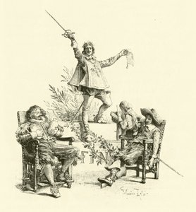 Illustration til De tre musketerer (gravering) af Maurice Leloir