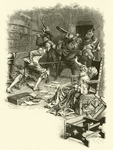 Illustration til De tre musketerer (gravering) af Maurice Leloir