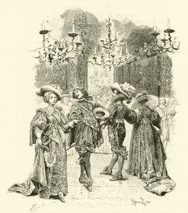 Illustration til De tre musketerer (gravering) af Maurice Leloir