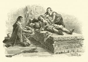 Illustration til De tre musketerer (gravering) af Maurice Leloir