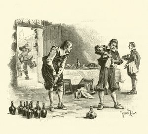 Illustration til De tre musketerer (gravering) af Maurice Leloir