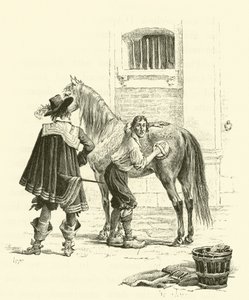 Illustration til De tre musketerer (gravering) af Maurice Leloir