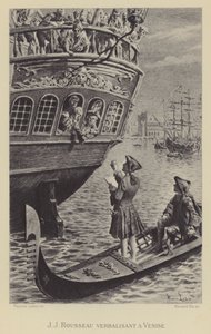 Jean-Jacques Rousseau i Venedig (gravure) af Maurice Leloir