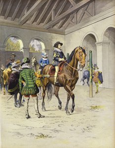 Richelieu lærer at ride på LAcademie De Pluvinel