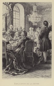 Forklaringen af mottoet (dybtryk) af Maurice Leloir