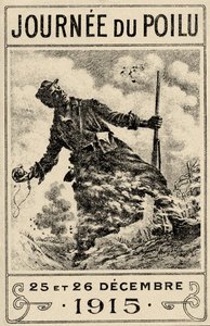 Fransk propagandaplakat "Hairy Day". 25. og 26. december 1915", udg. 1915 (farve litho)