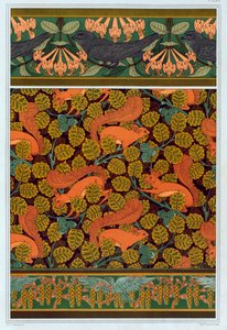 Design til tapet og border, pub. 1897.