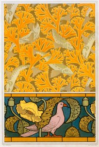 Design til tapet og farvet glas, pub. 1897. af Maurice Pillard Verneuil