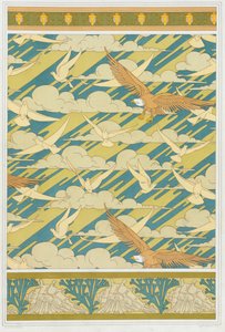 Designs til tapet kant Squash Bug, pub. 1897. af Maurice Pillard Verneuil