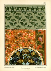 Krysantemum (farve litho) af Maurice Pillard Verneuil