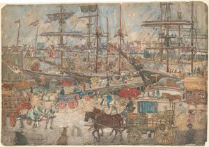 Docks, East Boston af Maurice Brazil Prendergast