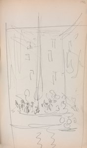 Italiensk skitsebog: Båd med figurer (side 172) af Maurice Prendergast