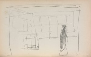 Italiensk skitsebog: Figur i et interiør (side 175) af Maurice Prendergast