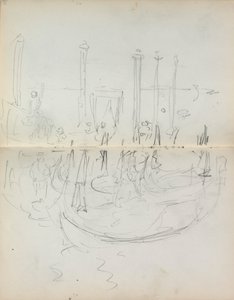 Italiensk skitsebog: Udsigt over den venetianske havn (side 37  38) af Maurice Prendergast