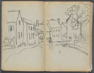Skitsebog - The Granite Shore Hotel, Rockport, side 004  5: Gadescene af Maurice Prendergast