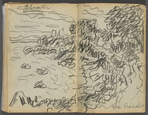 Skitsebog - The Granite Shore Hotel, Rockport, side 008  9: "Gloucester - The Road"