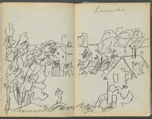 Skitsebog - The Granite Shore Hotel, Rockport, side 144  145: "Lanesville"