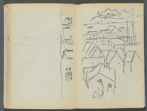 Skitsebog - The Granite Shore Hotel, Rockport, side 174 og 175: Huse