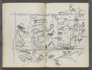 Skitsebog, The Dells, nr. 127, side 098  99: Figurer i et landskab