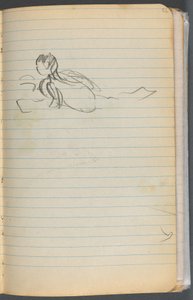 Skitsebog, side 072: Svømmende figur af Maurice Prendergast