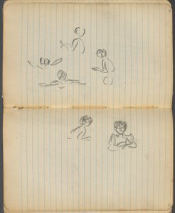 Skitsebog, side 094  95: Svømmefigurer