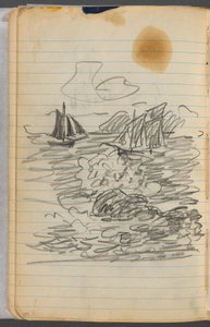 Skitsebog, side 134: Udsigt over havet af Maurice Prendergast