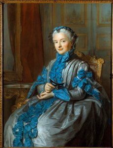 Portræt af Lady of Rieux Maleri af Maurice Quentin Delatour dit Quentin De La Tour eller Quentin De Latour (1704-1788) 1742 Paris, Musee Cognacq Jay af Maurice Quentin de La Tour