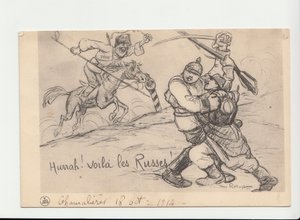 Postkort, satirisk i N & B af Maurice Radiguet