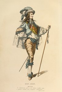 Kostume til rollen som Don Juan, ca. 1868 (kobberstik) af Maurice Sand